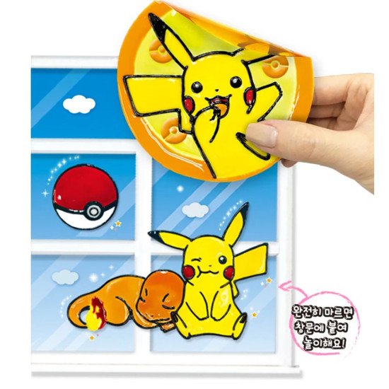 寶可夢玻璃彩繪貼紙DIY套組 6色 Pokemon Glass Art 兒童美勞 image