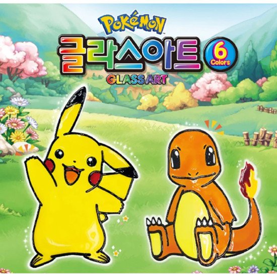 寶可夢玻璃彩繪貼紙DIY套組 6色 Pokemon Glass Art 兒童美勞 image