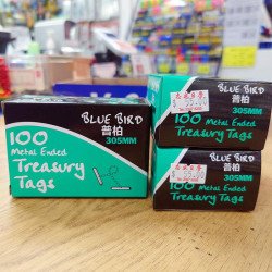 Green Treasury Tags with metal ended  305mm 12"