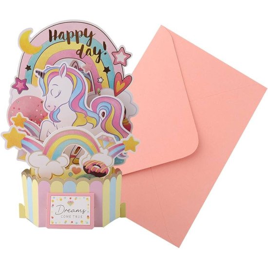 Showing image for 立體賀卡設計 獨角獸 立體賀卡設計 獨角獸 立體祝福卡 POPCARD image