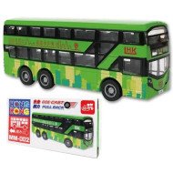 Boxed E-co friendly double-decker bus toy, pull-back alloy