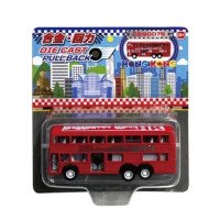 Double-layer bus toy car in red 