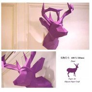 3D papercraft wall art DIY kit 3D paper sculpture DEER head